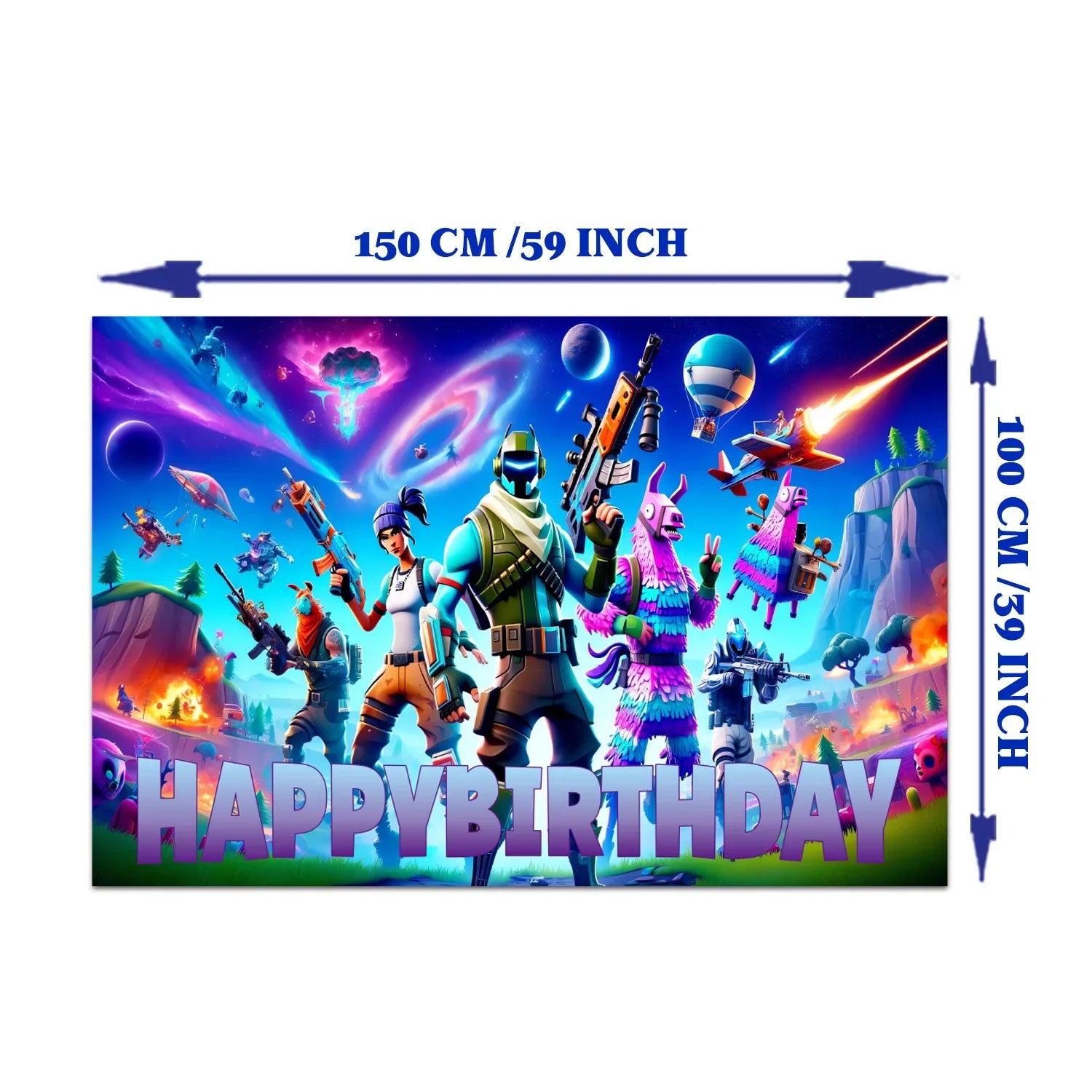 Fortnite Shooting Game Birthday Party Decoration Supplies Birthday Banner Cake Topper 24 Cupcake Toppers 18 Balloons Backdrop