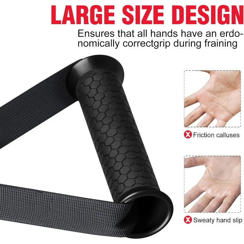 Gym Resistance Belt Accessories Handle Non Slip Grip Strong Rubber Ribbon Fitness Heavy Rope Machine Fitness Equipment