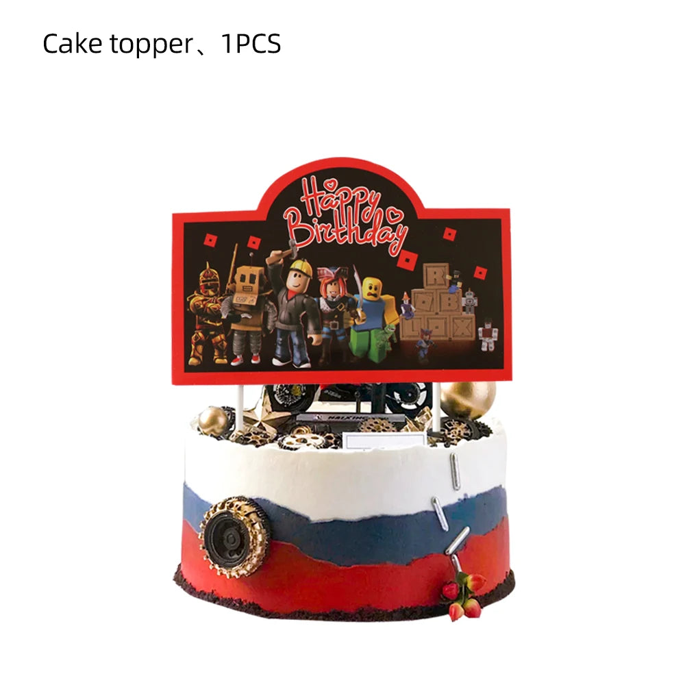 Roblox Birthday Party Decorations Supplie Roblox Game Celebration Party Balloons Disposable Tableware Cup Plate Baby Shower Toys