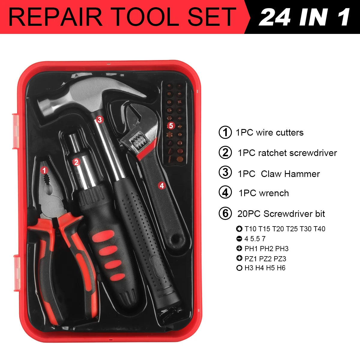 Domestic Tool Box Garage Tools Electricians Adjustable Wrench Cable Cutter Storage Boxs Plastic Knife Hard Hand Tools Sets