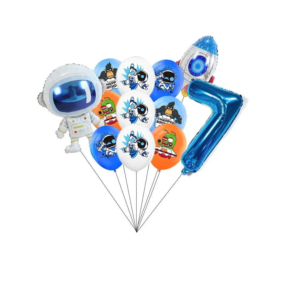 Robot Birthday Party Decoration Boy Game Favors Tableware Plate Tablecloth Cake Topper for Kids Party Gifts Baby Shower Supplies