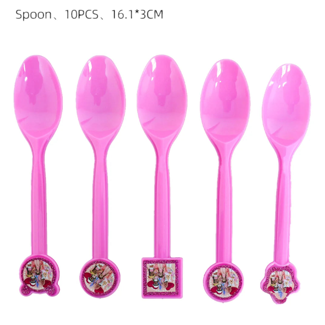 Roblox Birthday Children Decoration Pink Girl Balloons Tableware bag Paper Plate Cup Straw Party Supplies Robot Game Baby Shower
