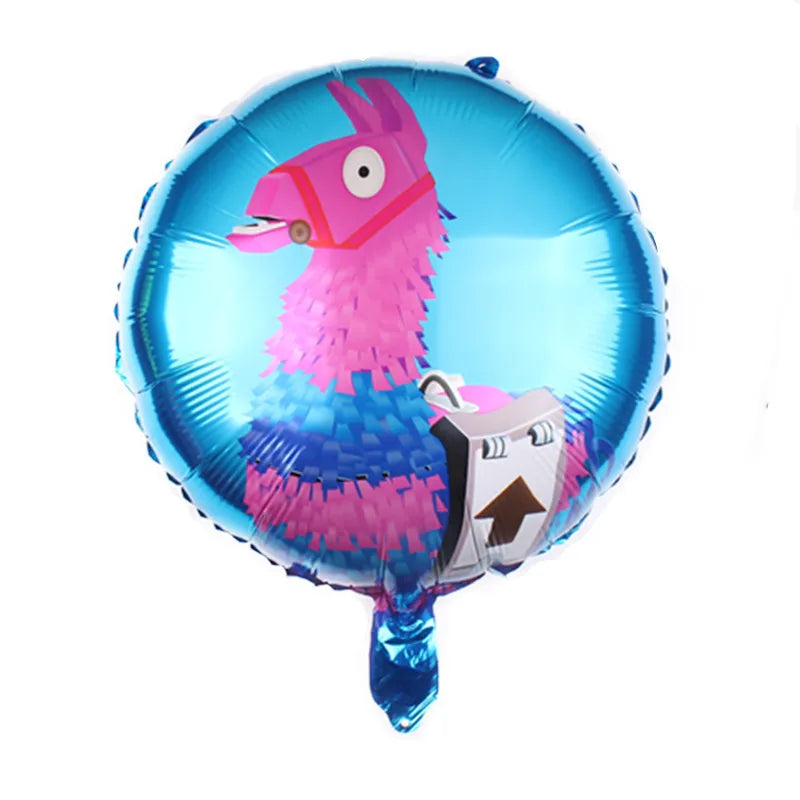 1set Fortnite meloned Theme Happy Birthday Balloons Game Family Decorations Party Boy Kids Toy Baby Shower Foil Latex Ballons