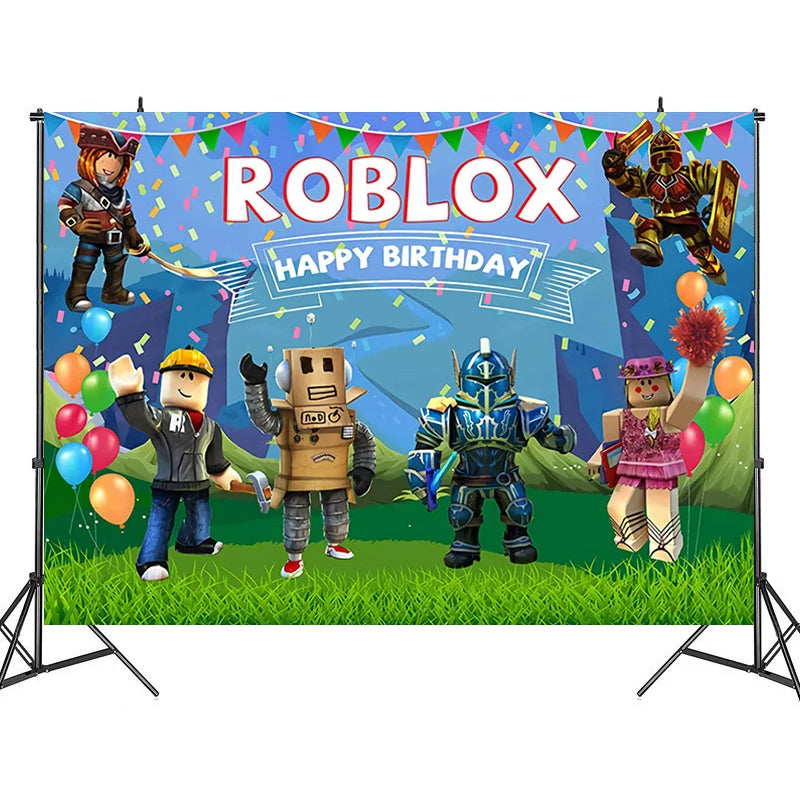 Roblox Birthday Party Decorations Supplie Roblox Game Celebration Party Balloons Disposable Tableware Cup Plate Baby Shower Toys