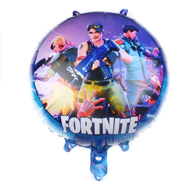 1set Fortnite meloned Theme Happy Birthday Balloons Game Family Decorations Party Boy Kids Toy Baby Shower Foil Latex Ballons
