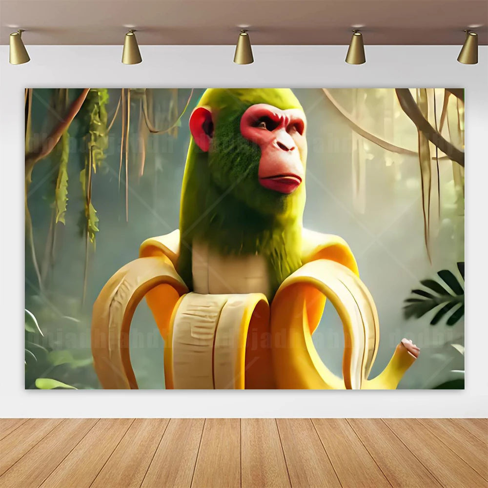Cartoon Tung Tung Sahur Tralalo Theme Kids Birthday Party Decoration Game Brainrot Banner Background Balloon  Baby Supply Gift