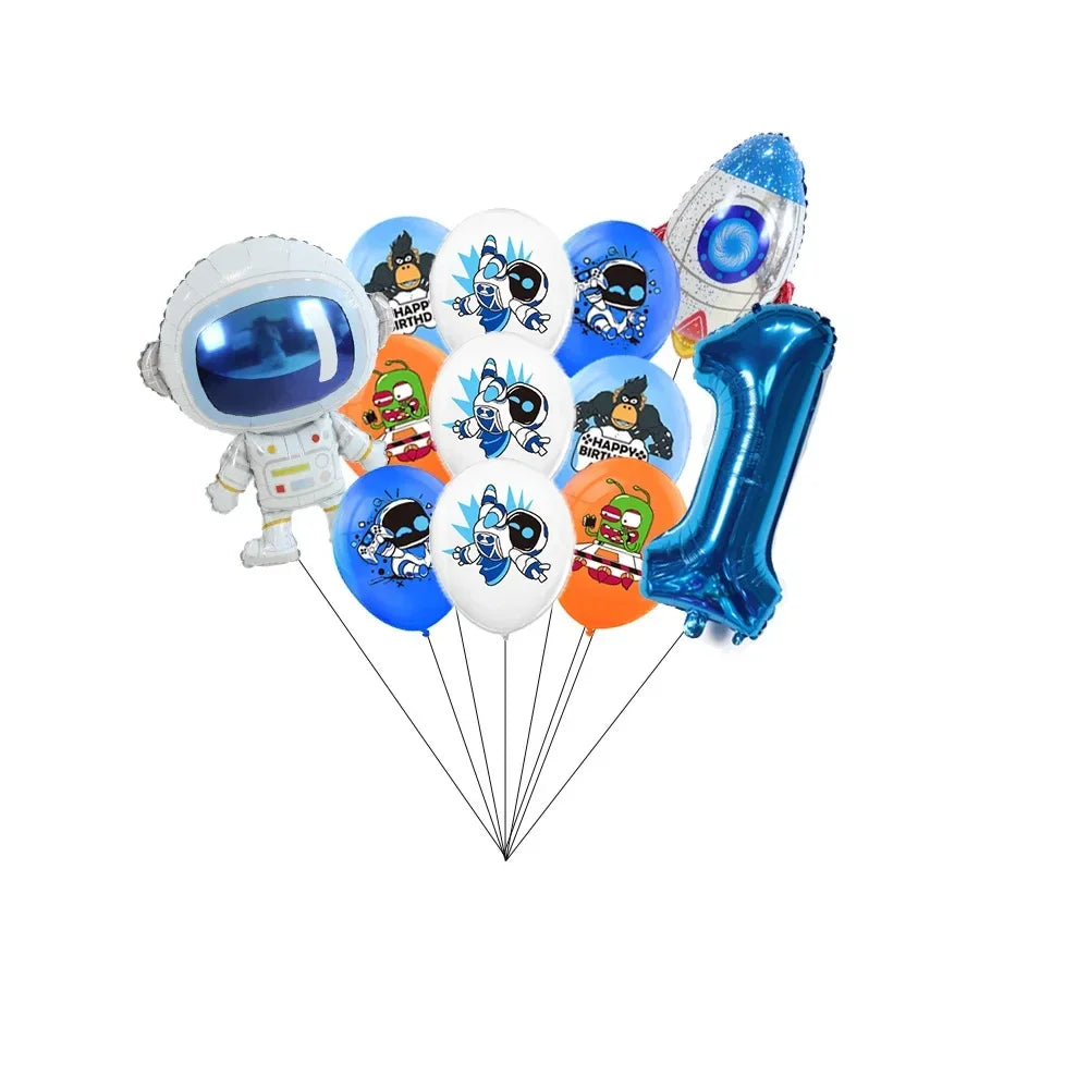 Robot Birthday Party Decoration Boy Game Favors Tableware Plate Tablecloth Cake Topper for Kids Party Gifts Baby Shower Supplies