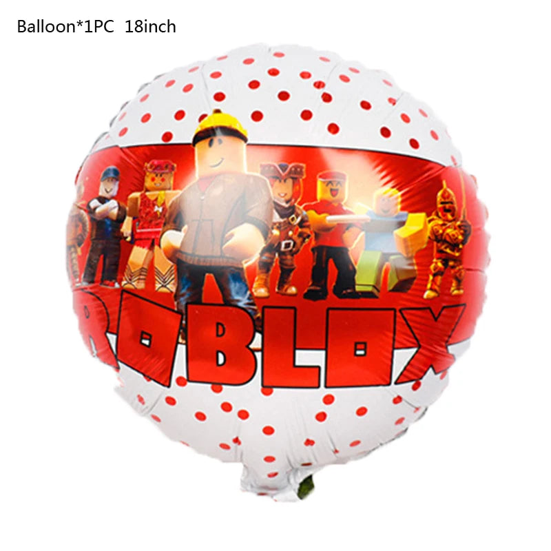 Roblox Birthday Party Decorations Supplie Roblox Game Celebration Party Balloons Disposable Tableware Cup Plate Baby Shower Toys