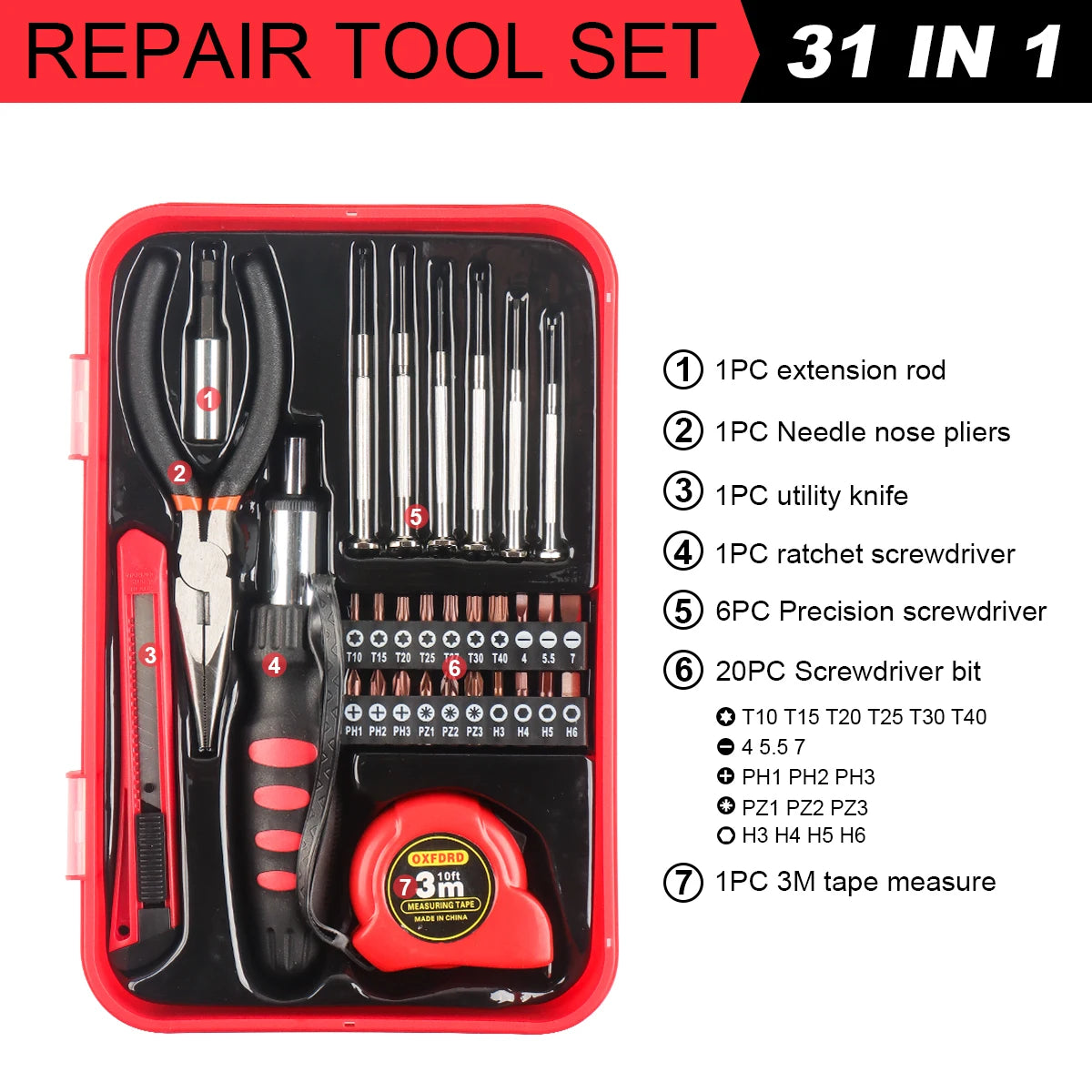 Domestic Tool Box Garage Tools Electricians Adjustable Wrench Cable Cutter Storage Boxs Plastic Knife Hard Hand Tools Sets
