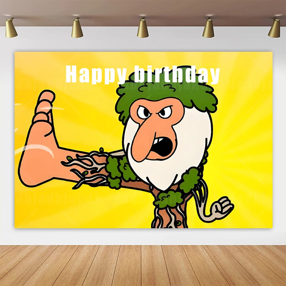 Cartoon Tung Tung Sahur Tralalo Theme Kids Birthday Party Decoration Game Brainrot Banner Background Balloon  Baby Supply Gift