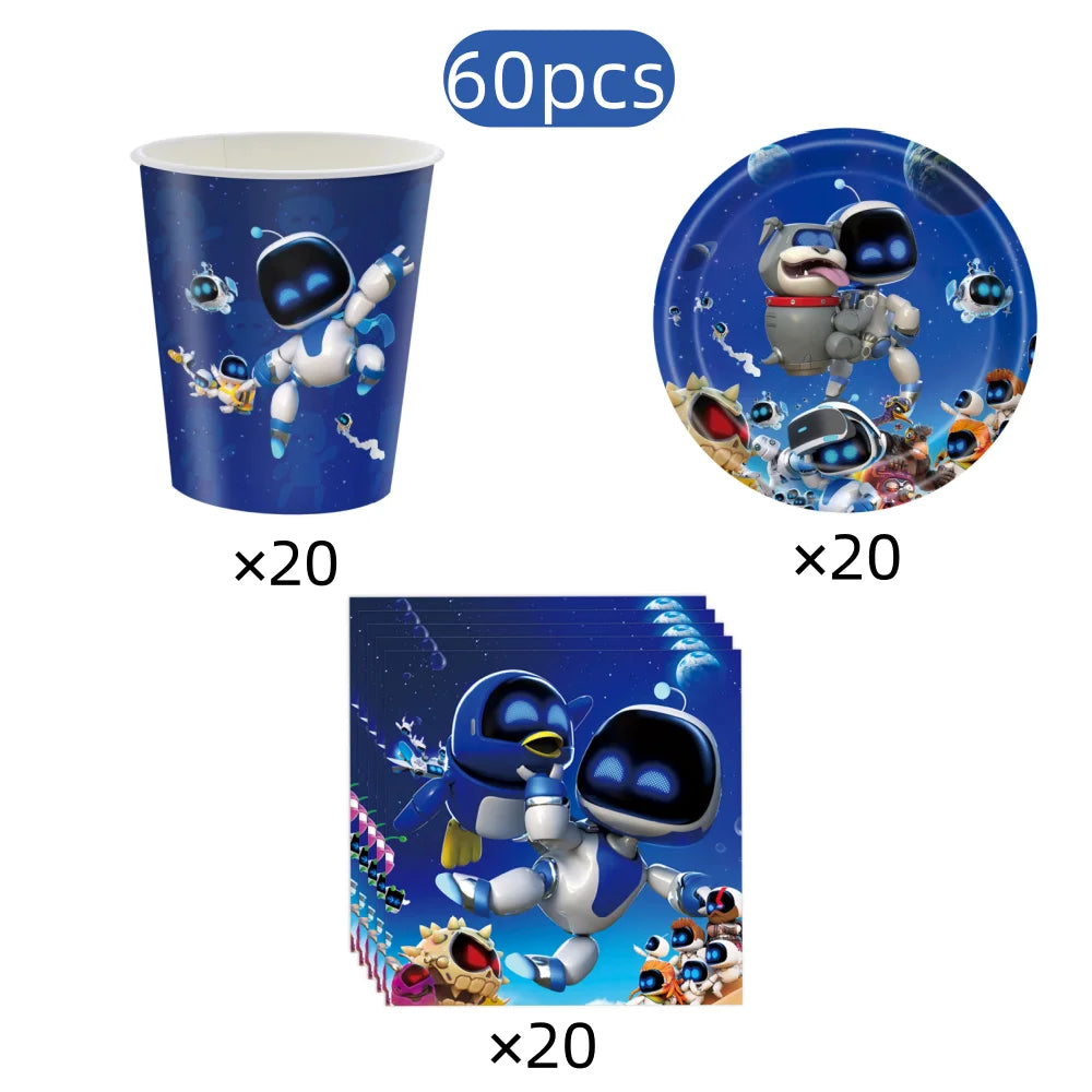 Robot Birthday Party Decoration Boy Game Favors Tableware Plate Tablecloth Cake Topper for Kids Party Gifts Baby Shower Supplies