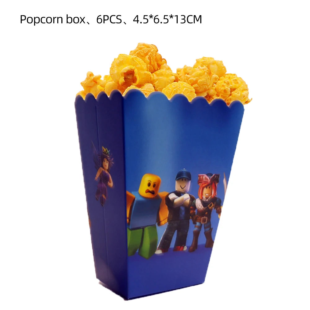 Hot Roblox Birthday Party Decor Game Balloons Disposable Tableware Backdrop For Kids Boy Party Supplies Baby Shower Toy Gifts